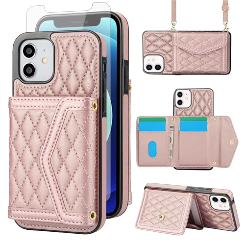 Coque iPhone 13 Mini avec protège-écran et porte-carte Asuwish