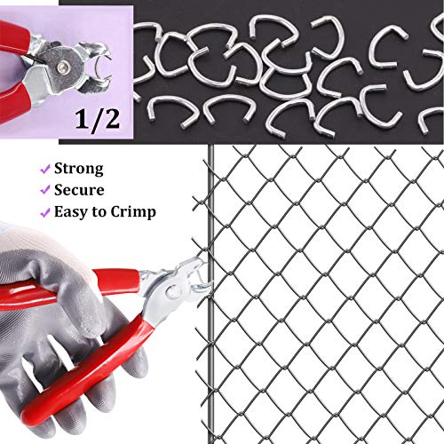 Swpeet 1000-teiliges 1/2\ verzinktes Hog-Ring-Sortiments-Kit, professionelles Polsterung Hog Ring-Installations-Kit für Bungee-Schock, Schnüre, Tierkäfige