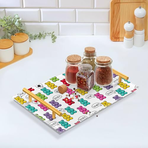 Jelly Gummy Bears with Bubbles Sweets Decorative Tray with Handles Tray for Kitchen Kitchen Trays for Jewelry Perfume Living Room Room Service - Image 4