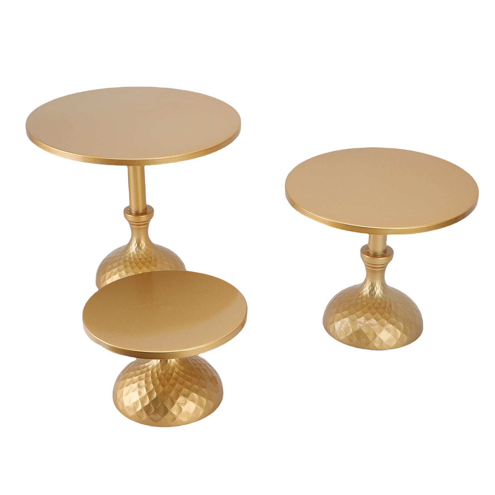 Brrnoo Ensemble élégant de Supports à Gâteaux en Fer doré, 3 Pièces, pour