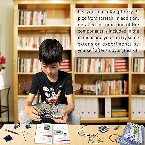 Image of Raspberry Pi Pico MicroPython Programing Sensor Kit with Raspberry Pi Pico, Breadboard, I2C 1602 LCD Display Module, MAX7219 8x32 Dot Matrix for Raspberry Pi Beginners & Software Engineer