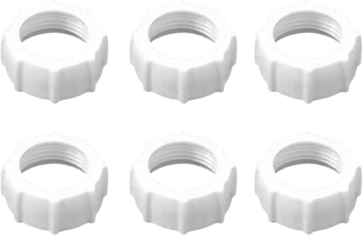 17mm Ball Head Fastening Nut, 6pcs, for Car Mounts, White