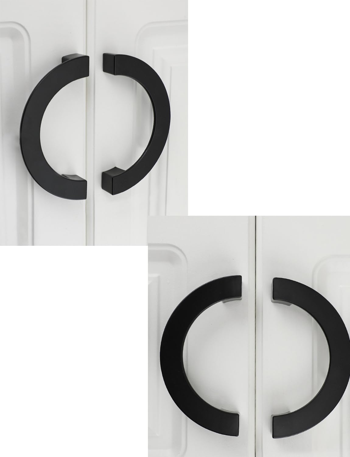 Half Moon Cabinet Pulls Glossy Gold,10-Pack, Cabinet Knobs and Handles 5.04" Hole Centers Finger Door Handle Zinc Alloy with Screws Semi Circle Door Pulls