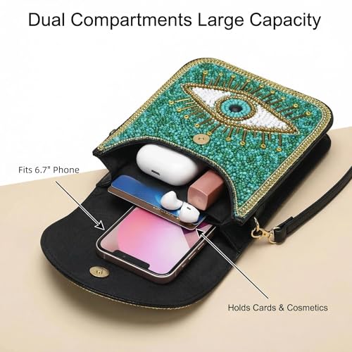 Image of Small Crossbody Bags for Women Designer Cell Phone Bag Boho Shoulder Wallet Purse