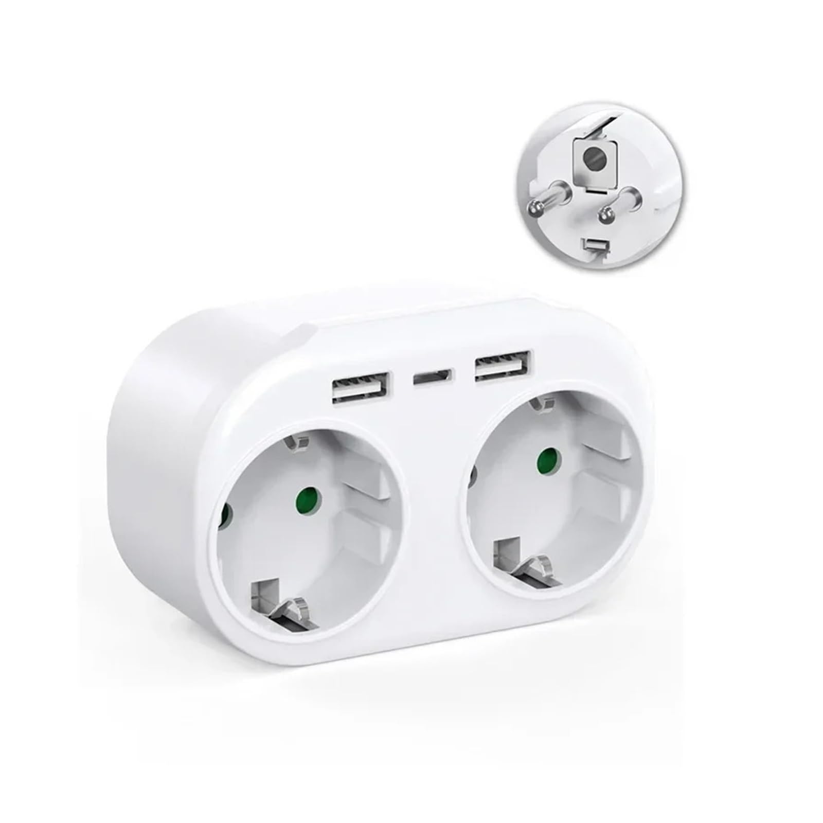 Adaptadores de Enchufe Regleta de enchufes con Tomas de CA y CA, Puertos de Carga, Adaptador de Corriente de Pared, Toma de Corriente de extensión for el hogar y la Oficina(3pcs)