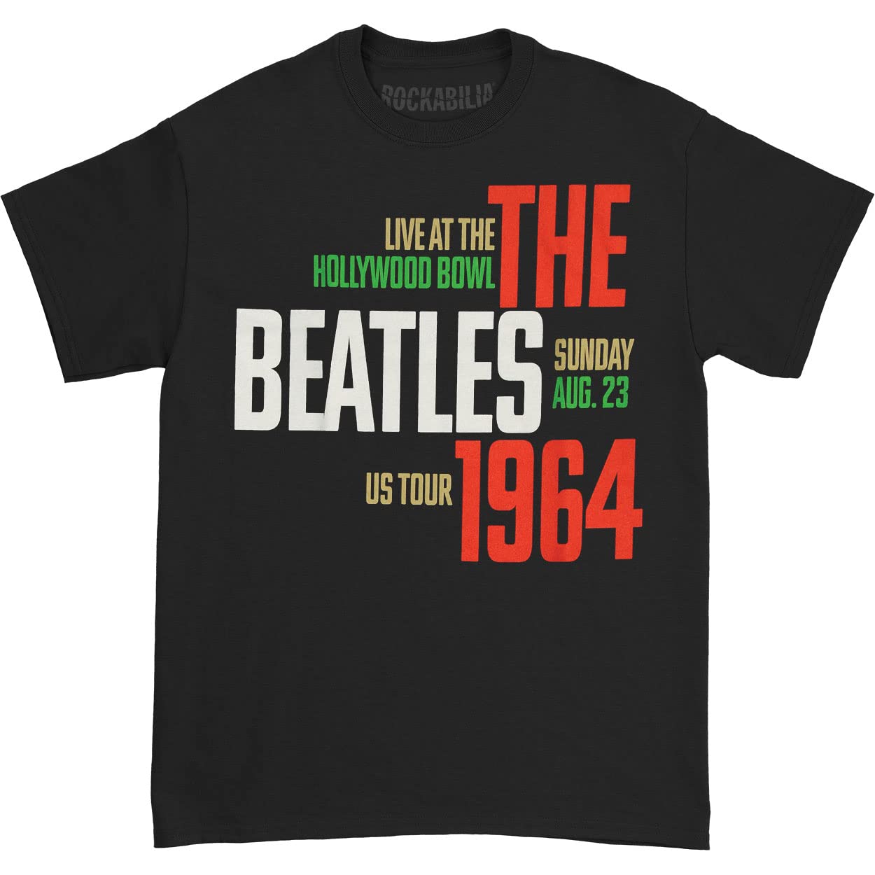 Beatles Men's '64 Hollywood Bowl T-Shirt Black