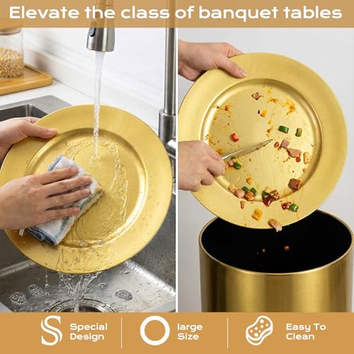 Set de 25 Platos Cargadores Plásticos Dorados 12" miniatura 3