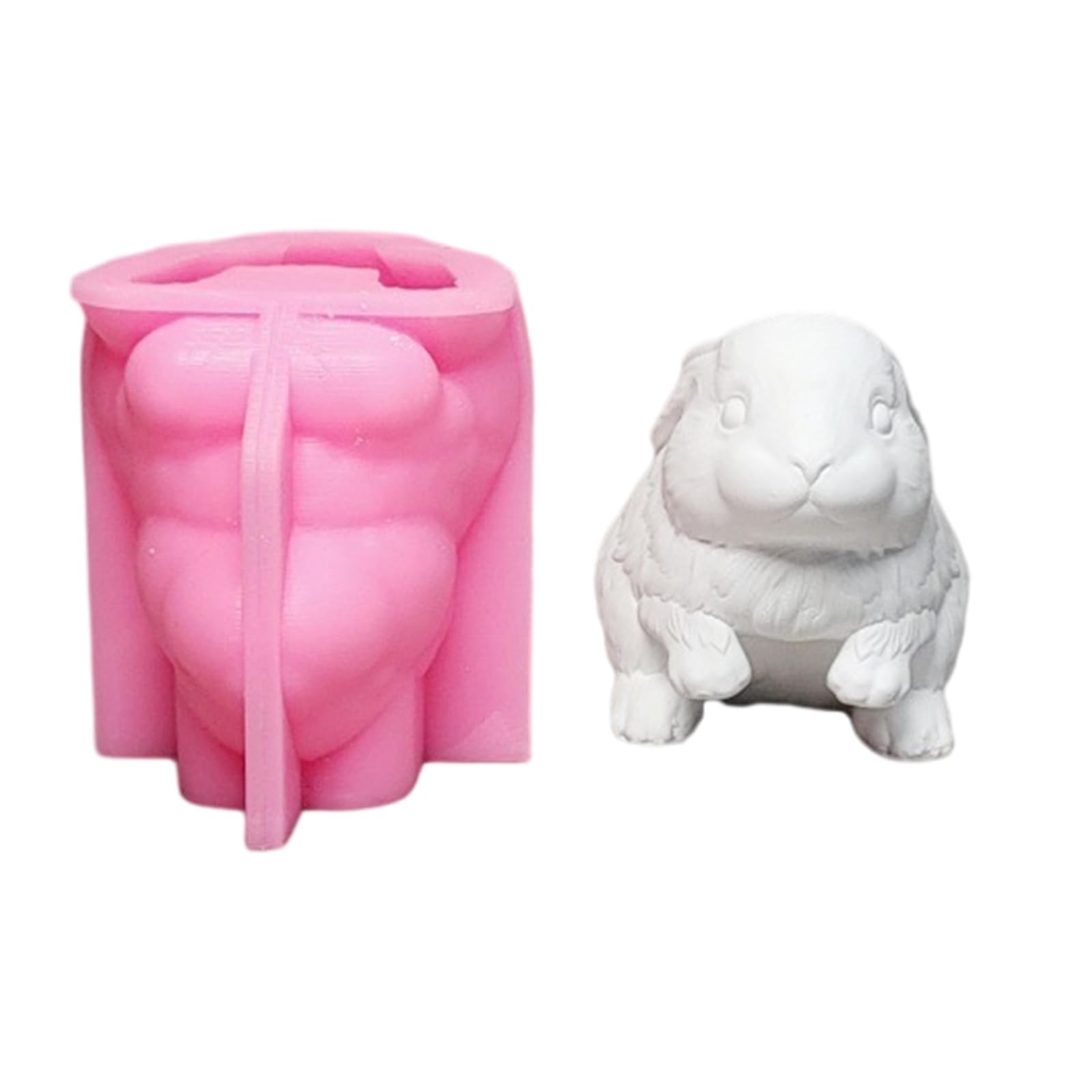 Tsophreniq 3D Rabbits Molds Epoxy Resin Castings Silicone Ornament Plasters for Craft Making Lovely Animal
