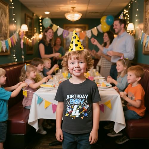 UNICOMIDEA Birthday Shirts Boy Cotton Front Cartoon Back Number Printed T-Shirt for 2-5 Years3