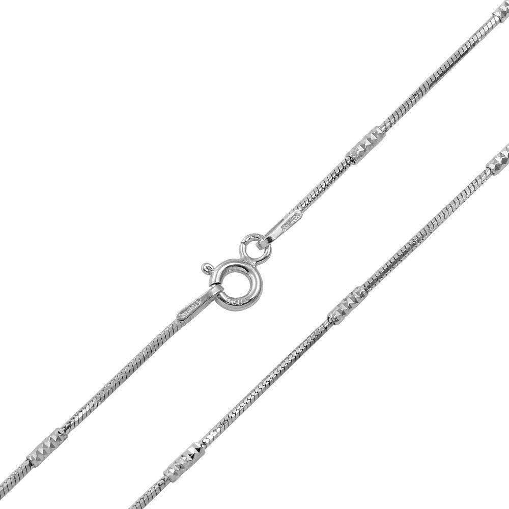 CloseoutWarehouse Rhodium Plated Sterling Silver Tube Brite DC 030 Chain
