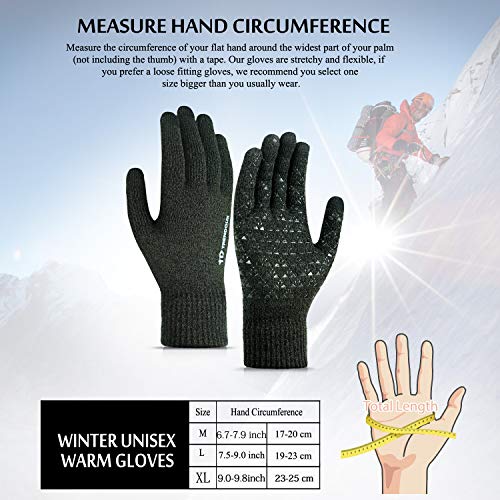 Image of TRENDOUX Winter Gloves for Men Women - Upgraded Touch Screen Cold Weather Thermal Warm Knit Glove for Running Driving Hiking