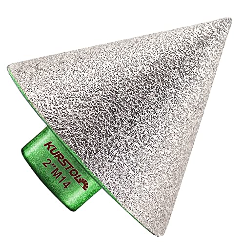 KURSTOL Diamond Cone Tile Bit, 50mm XM14 Thread Angle Grinder Bit for Shaping Enlarging, Cleaning Existing Holes of Granite