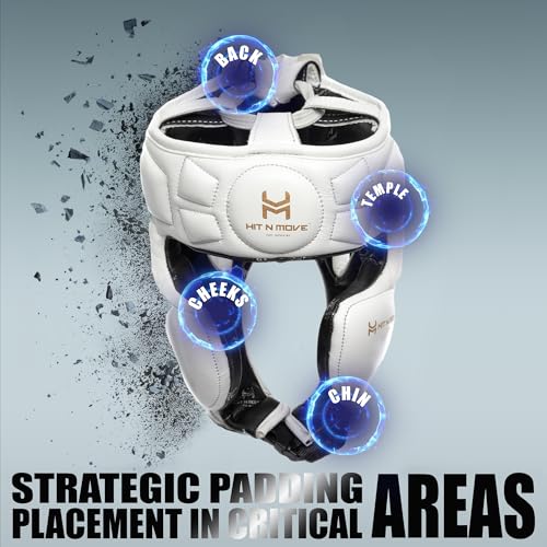 Image of HIT N MOVE Air Armor Precision Boxing Headgear - Lightweight & Protective Headgear for Men and Women in MMA, Kickboxing, Muay Thai, Training & Sparring and Combat