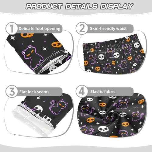 Girls Leggings Soft Toddler Ankle Length Bottoms Halloween Skull Cat Kids Dance Yoga Pants 4-10 Years3