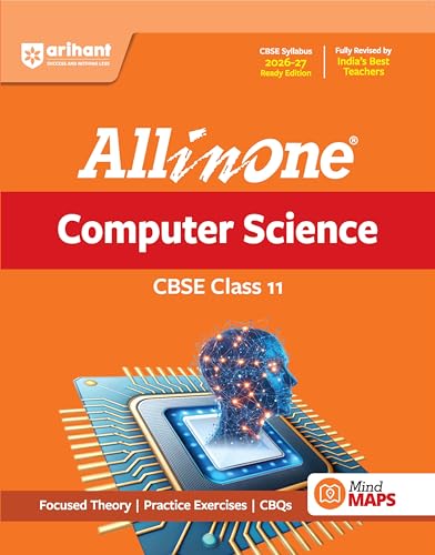 Image of Arihant All in One Computer Science Class 11 for CBSE Exam 2026-27 | NCERT Based Complete Theory, Practice Exercises, CBQs, A-R, Sample Papers & Mind Maps | Revised Edition as per Syllabus