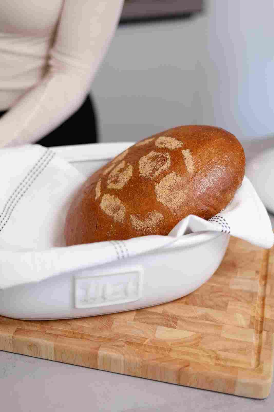 Carl Tode Brottopf Steingut weiß 36,5 cm – oval, Luftlöcher, ofenfest, spülmaschinenfest