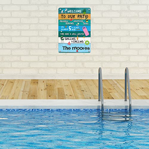 Cartel metálico personalizado para piscina 14 x 10 pulg miniatura 3