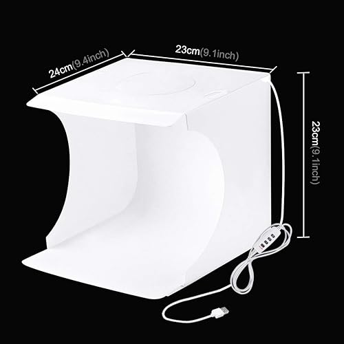 Miniatura 2 de PULUZ - Caja de luz de estudio fotográfico de 9.1 in, portátil, plegable, caja de estudio de fotografía, brillo ajustable, kit de caja de tienda de