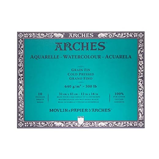 Unbekannt Arches 1795067 Bloc para Acuarelas, Madera, Color Blanco, 41 x 31 x 1 cm