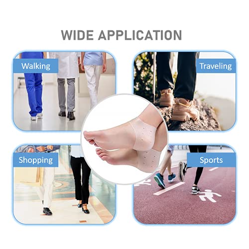 Image of VivoFoot 2 Pair Gel Heel Protector,Heel Pain and Cracked Heels Relief Socks (Pack of 2)