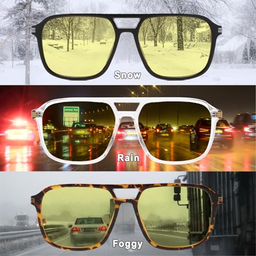Large Night Vision Glasses for Driving Women Men - Anti Glare Night Driving Glasses4
