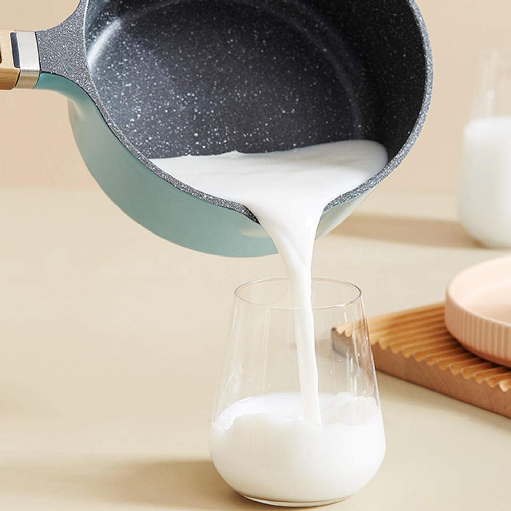 Casserole antiadhésive avec manche en bois, Pot à nouilles au lait avec