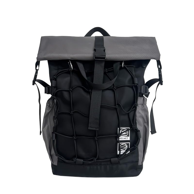 Bolsa esportiva esportiva de ombro enrolada 2025, basquete, futebol, capacete de ciclismo masculino e feminino, Cinza, Bolsa esportiva esportiva de ombro enrolada na moda