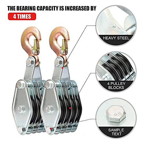 Paranco a Fune Puleggia e Paranco, 2 Pezzi Poly