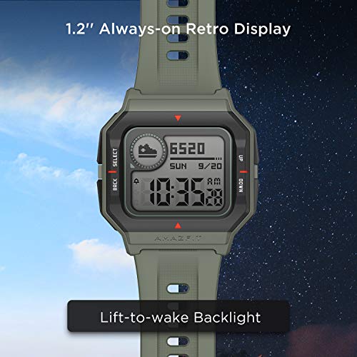 Image of Amazfit Neo Smart Watch, Retro Design, 28-Day Battery Life, Always-on Display, 5ATM Water Resistant, Lightweight, 4 Physical Buttons, Heart Rate, Sleep Monitor (Green)