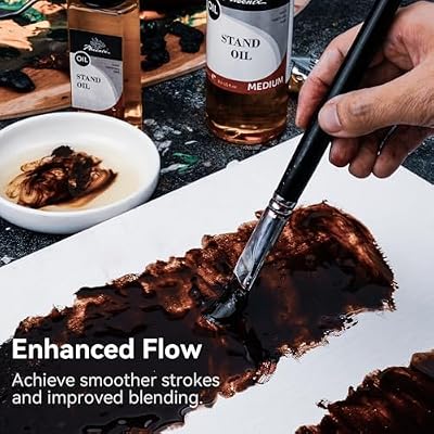 PHOENIX Stand Oil 2.5 Fl oz. / 75ml Bottle - Oil Painting Medium Slow Drying, High Gloss Linseed Oil for Glazing