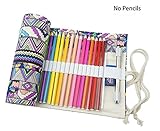 PAKET:1 Stück Wickel Cosanter 72 Pencil Wrap Leinwand-Bleistift-Verpackung Buntstifte Bag,Mäppchen Bleistifthalter Bleistift-Beutel für Schule-Büro-Kunst-Fertigkeit (Keine Bleistifte)