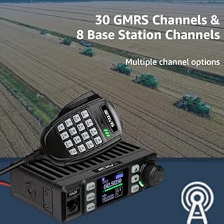 Retevis RA25 GMRS Mobile Radio, Long Range GMRS Radio Mobile Transceiver, 8 Repeater Channel Base Station, Emergency Alarm FM Radio, Mobile Two Way Radio for Farm Overlanding