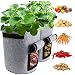 TQQFUN 2 Pack 7 Gallon Smart Potato Bags Velcro Window Vegetable Bags, Double Layer Premium Breathable Nonwoven Cloth for Potato/Aeration Fabric Pots with Handles（Gray）