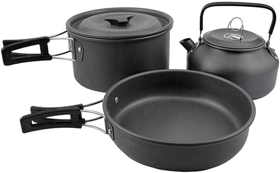 Picnic Camping Cookware Set Portable Outdoor Water Kettle Pan Pot Travel Aluminum Cooking Kits Utensils Hiking Picnic (Color : A) (C) Octopus feet