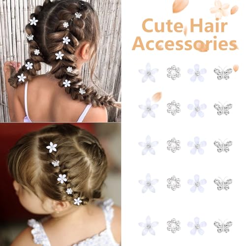20 Pinzas Pequeñas Decorativas para Cabello Blanca miniatura 3