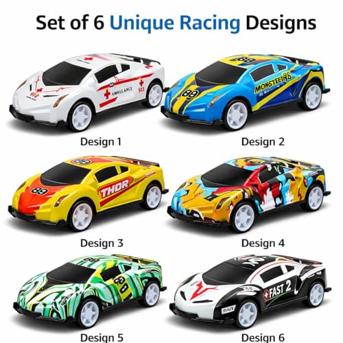 Image of Brand Conquer Die-Cast Metal Pullback Toy Cars, Mini Sports Car & Police Cars | Durable Metal Body Cars with Pull Back Mechanism | Kids Toy Cars Gift Set | Size 2.5 * 3 * 6.5 cm (Set of 6)