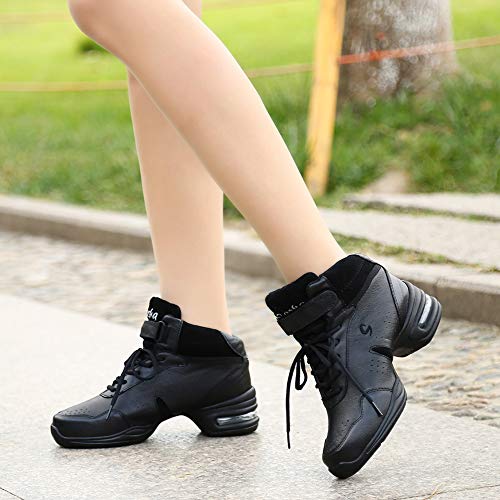 AOQUNFS Women's Jazz Dance Sneakers Lace-up Walking Dance Shoes,Model B513