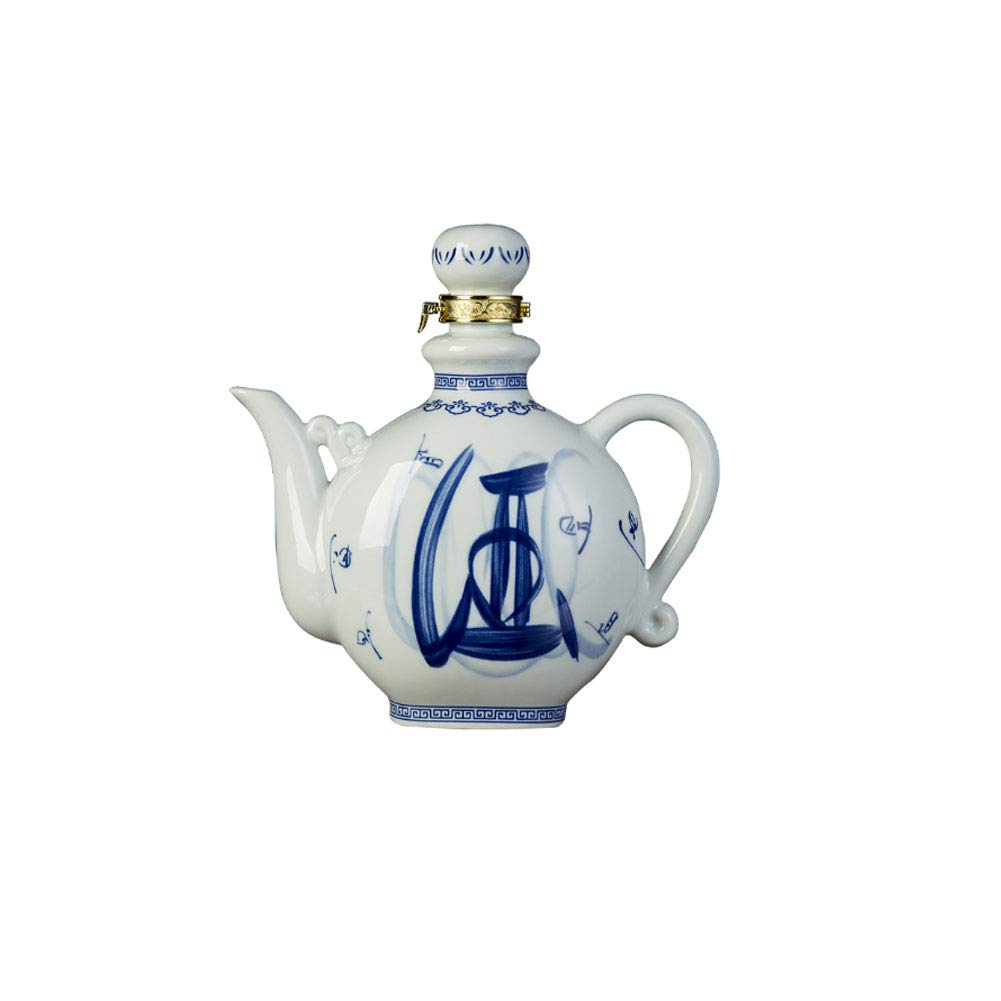 Jingdezhen Ceramic Wine Pot Household Wine Bottle Retro Chinese Court Antique Wine Jug - A06