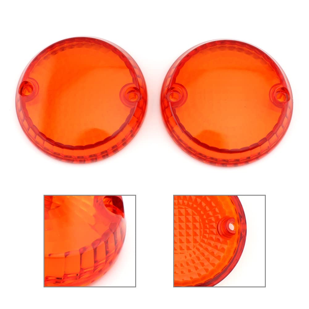 Bacar Amber Turn Signal Lens Cover Replacement Indicator Covers Bezels for Kawasaki Vulcan 1500 Classic Mean Streak 1600 750 800 900, 2 Pcs