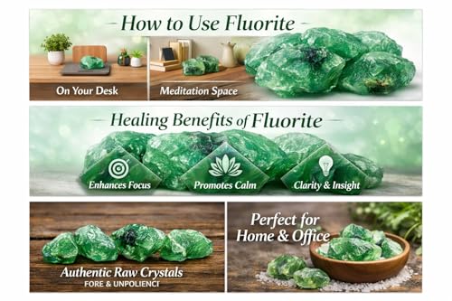 Image of Natural Green Fluorite Rough Stone 100g - Raw Healing Crystal for Energy & Mental Clarity