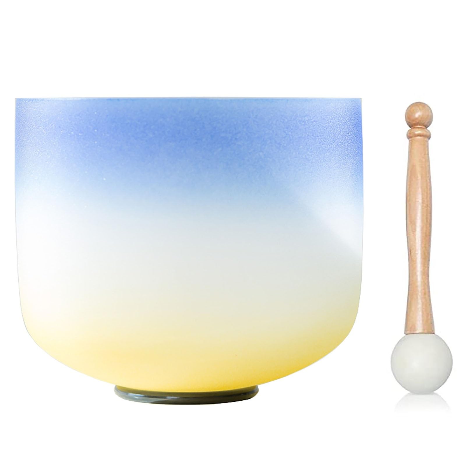 SBCGFY Frosted Quartz Crystal Singing Bowl, 432Hz Chakra Bowl Music Bowl with Rubber Mallet & O-Ring, Ideal for Yoga Relax Meditation & Sound Healing,9Inch F