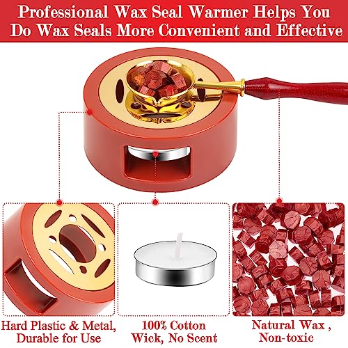 image for Red Wax for Letters Stamp Seals, Paxcoo 312pcs Stamp Wax Kit with Red 