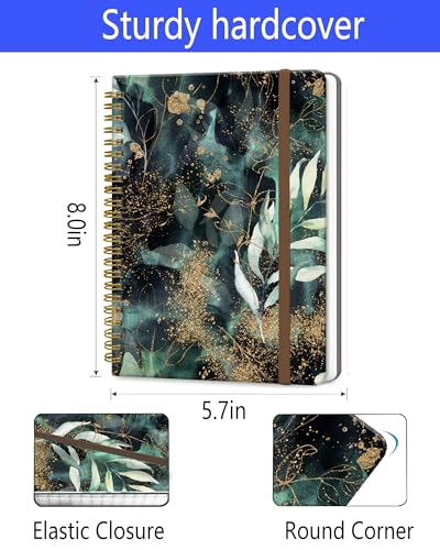 Carnet à spirale de haute qualité avec couverture rigide et feuille pailletée