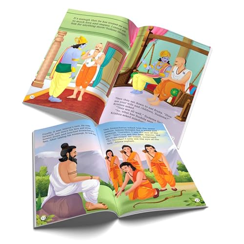 Image of Mythology Stories for Kids (Set of 6 Books) (Illustrated) - Moral Story Books for Kids - The Generosity of Rama, Vibhishana Joins Rama, Shiva and Arjuna, Krishna and Sudama, Rama ... Eye - Age 3+