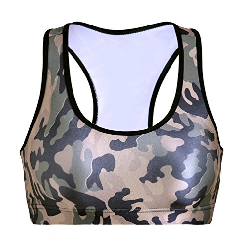 Image of Sister Amy Women's Aerobics Gym Dance Yoga Vest Printed Sports Bra Top Vest