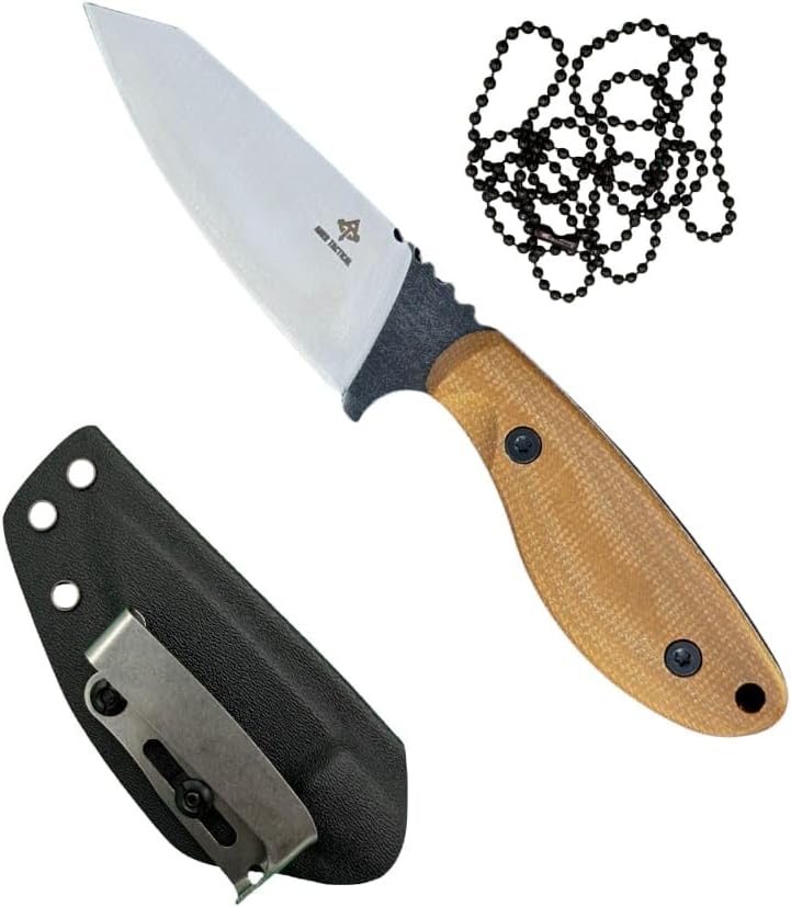 Fixed Blade, 3D Micarta Scales, EDC With Kydex Sheath, Ideal for Skinning, Survival, Camping, Hunting & Outdoors, Tactical Full Tang Knife (B_010)