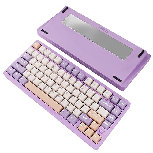 Image of MK INKY75 CNC Aluminum Mechanical Keyboard Triple-Mode Connectivity Gaming Keyboard, 75% Layout Mechanical Keyboard,with Superior Acoustics, Creamy Sounding, RGB /HMX /4000mAh(Dream Lavender)