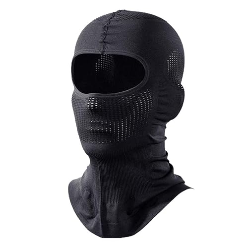 Lightweight Motorcycle Balaclava for Men and Women - Ski Face Mask with Quick-Dry Lining for Skiing, Cycling, Hiking Black