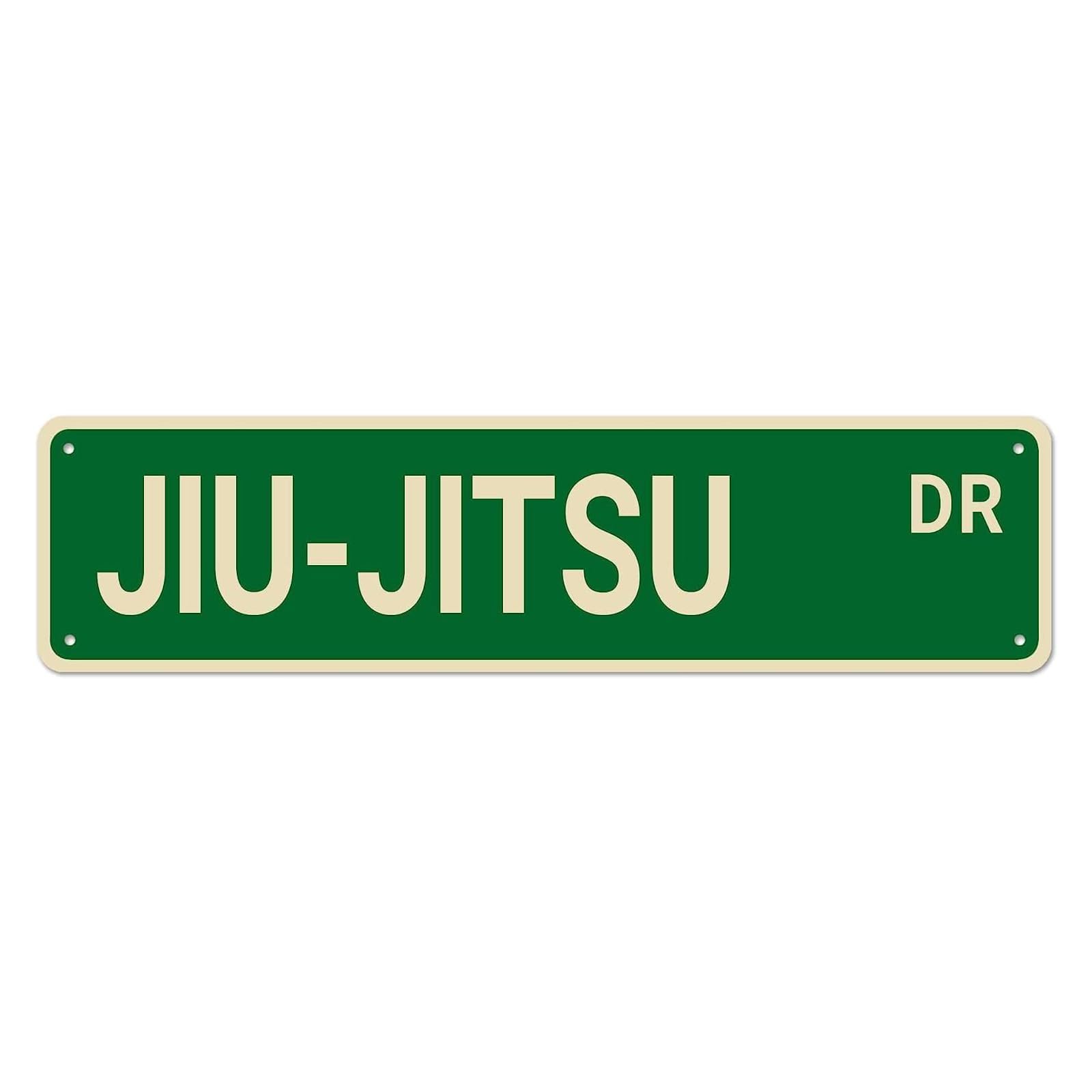 Jiu-Jitsu Dr Street Signs, Metal Tin Signs, Jiu-Jitsu Decor Jiu-Jitsu Sign Jiu-Jitsu Gift, Funny Wall Decor for Home/Bedroom/Man Cave/Bar/Pub 16x4 Inch