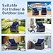 IASEAHK Outdoor Seat Cushion Set, Waterproof & Fade Resistant Patio Chair Cushions, Outdoors Cushion for Patio Furniture, 24 x 24 x 5.75 Inch, Outdoor Couch Cushions with Handle and Ties, Navy Blue